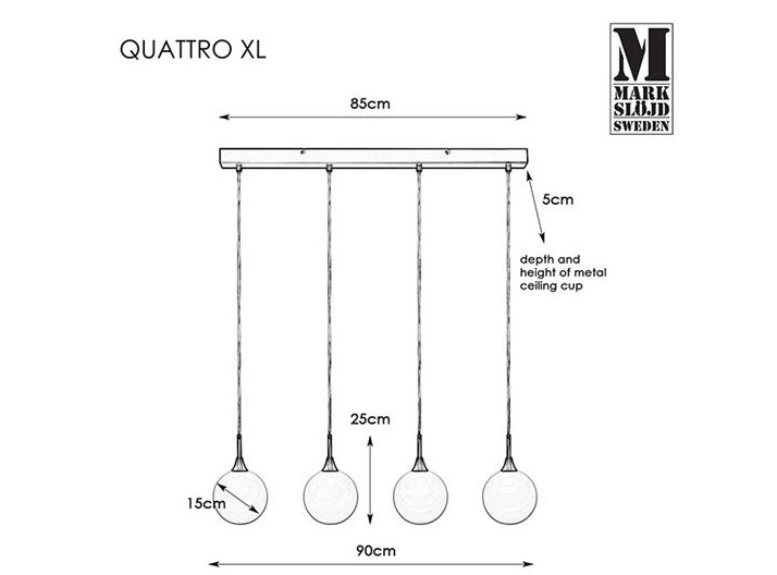 QUATTRO XL black IV 107762 Markslojd