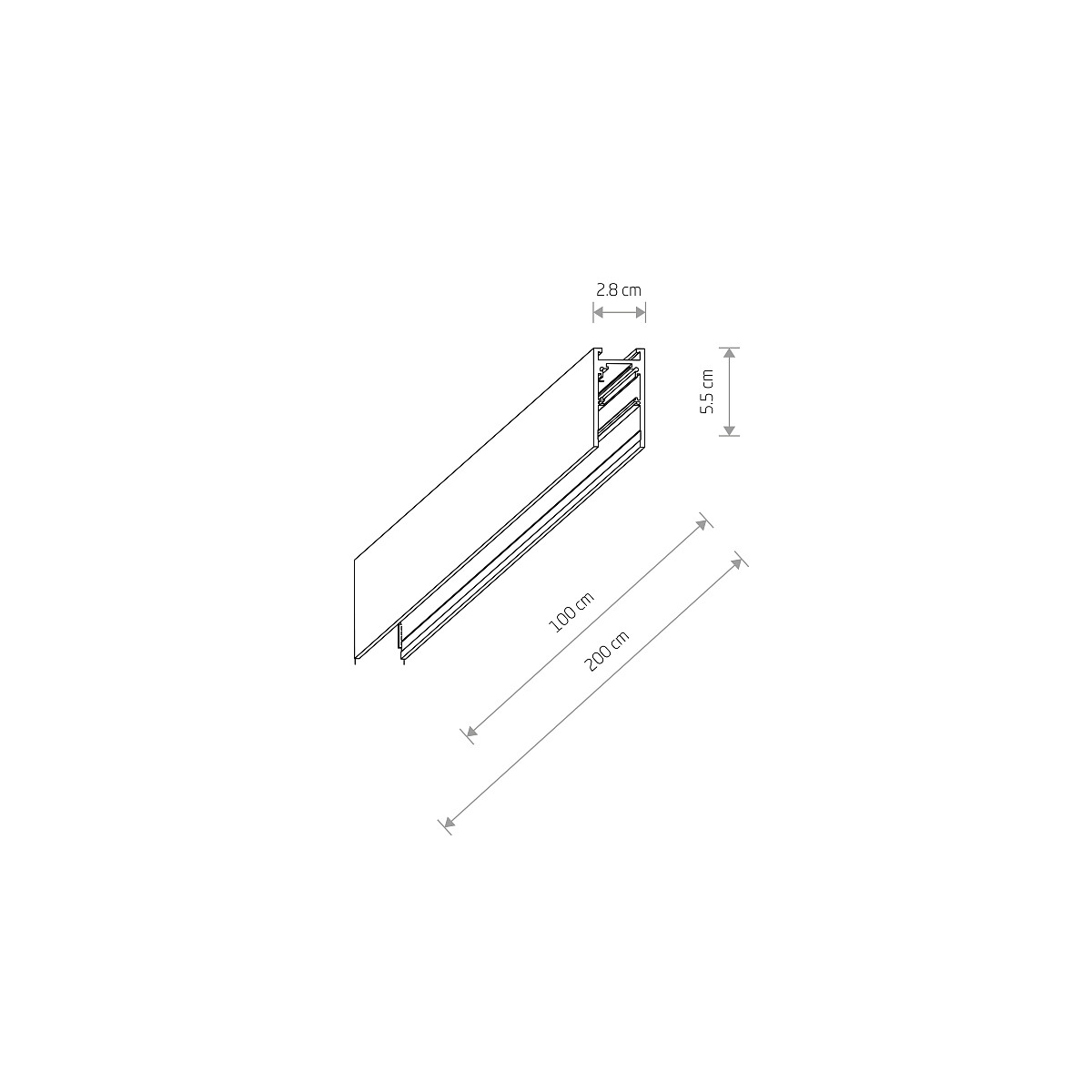 LVM TRACK 1 METRE black 10162 Nowodvorski Lighting