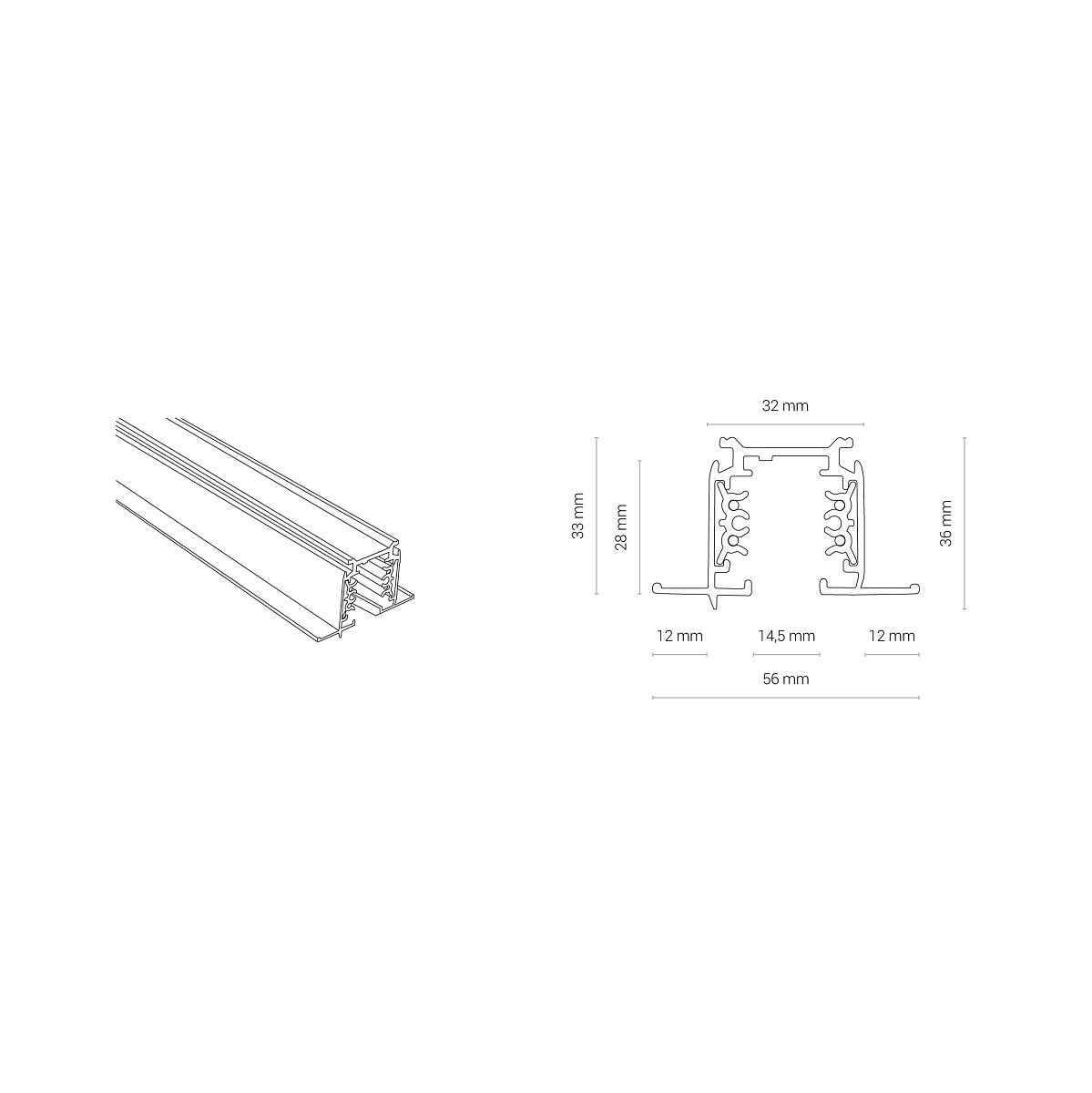 CTLS RECESSED TRACK 1 M white 8693 Nowodvorski Lighting