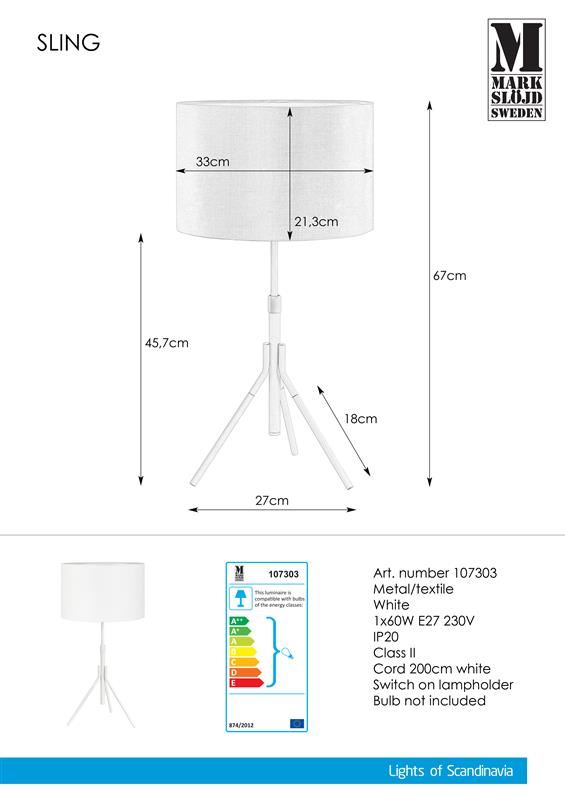 SLING white  107303 Markslojd