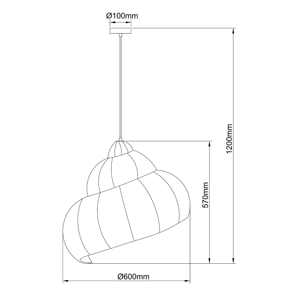 SHELLA rattan 60 LP-1806/1P 60cm Light Prestige