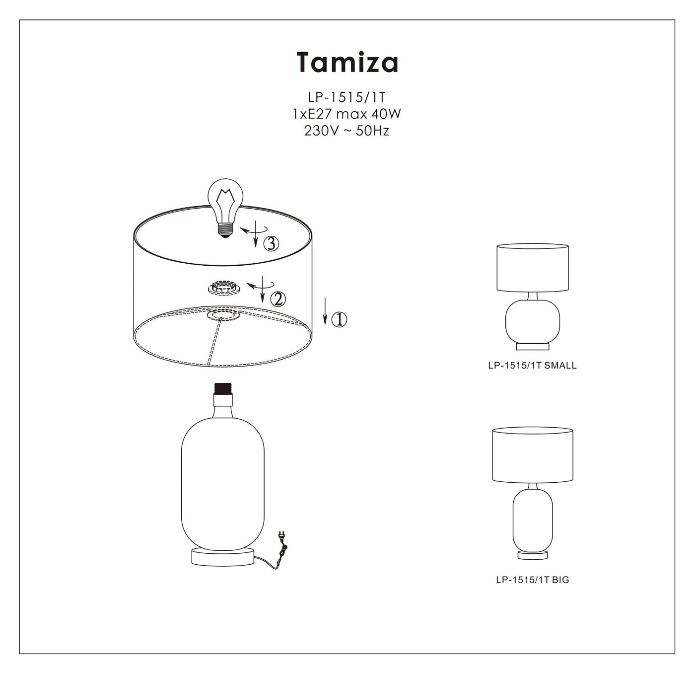 TAMIZA black LP-1515/1T small Light Prestige