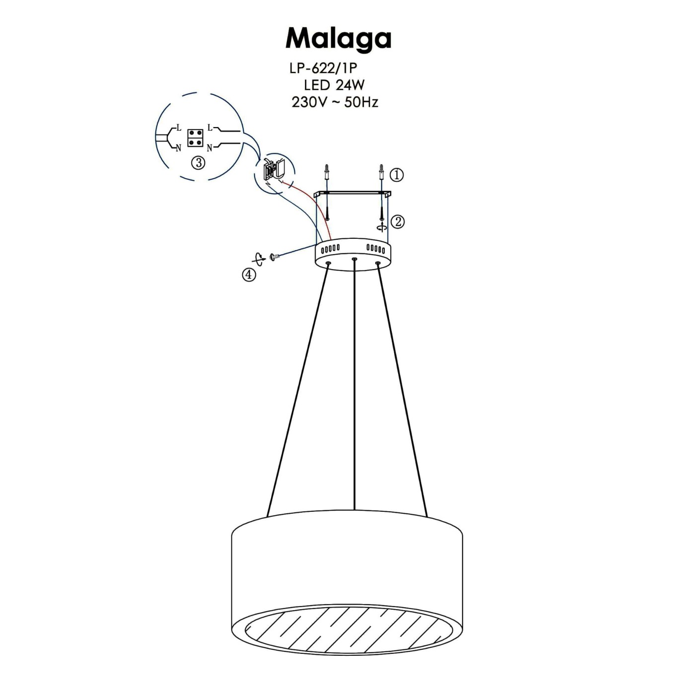 MALAGA white LP-622/1P WH Light Prestige