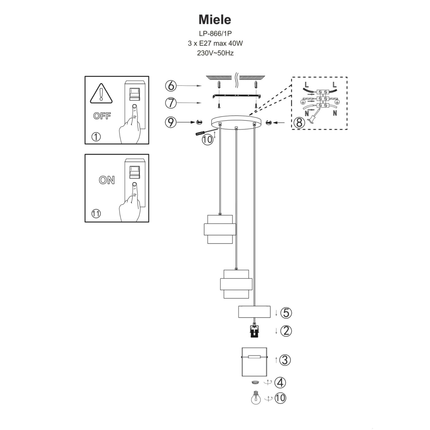 MIELE III LP-866/3P SM/GD Light Prestige