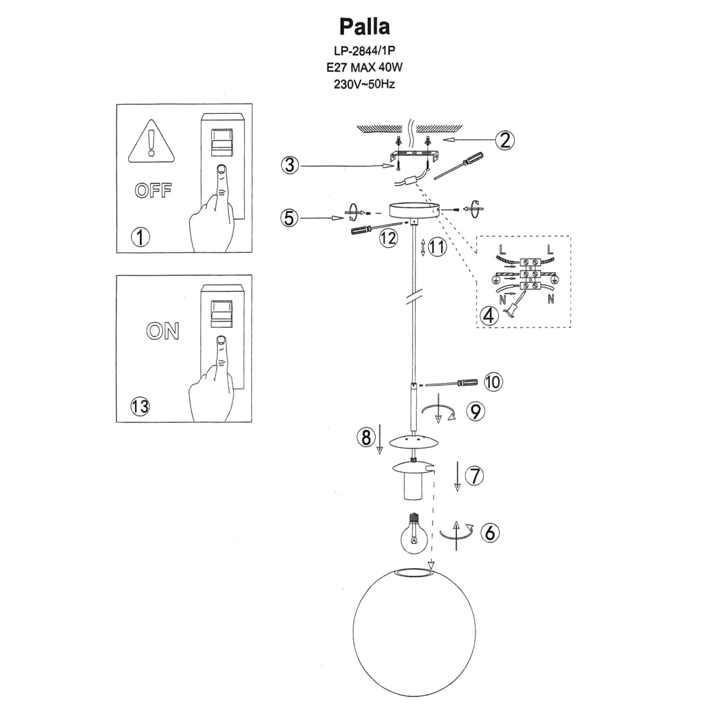 PALLA chrome S LP-2844/1P S CH Light Prestige