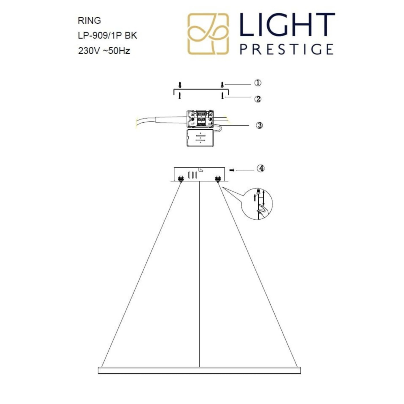 RING LP-909/1P M BK CCT Light Prestige