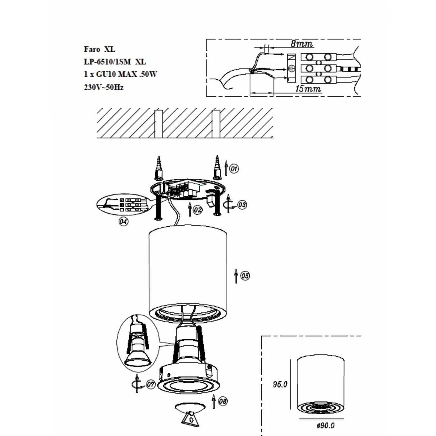 FARO I LP-6510/1SM XL BK Light Prestige