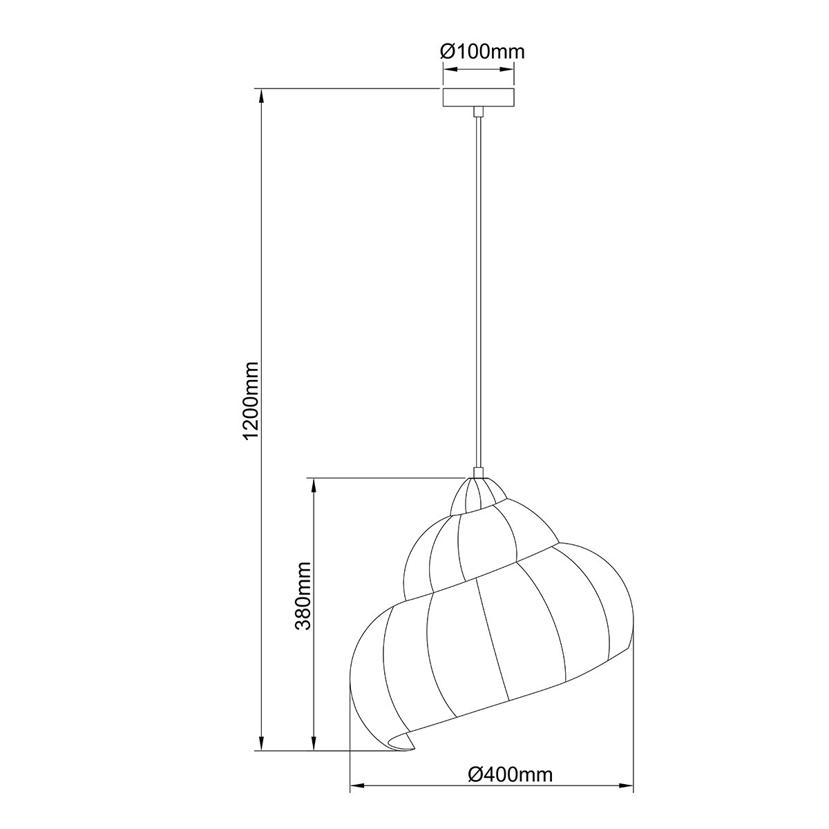 SHELLA rattan 40 LP-1806/1P 40cm Light Prestige