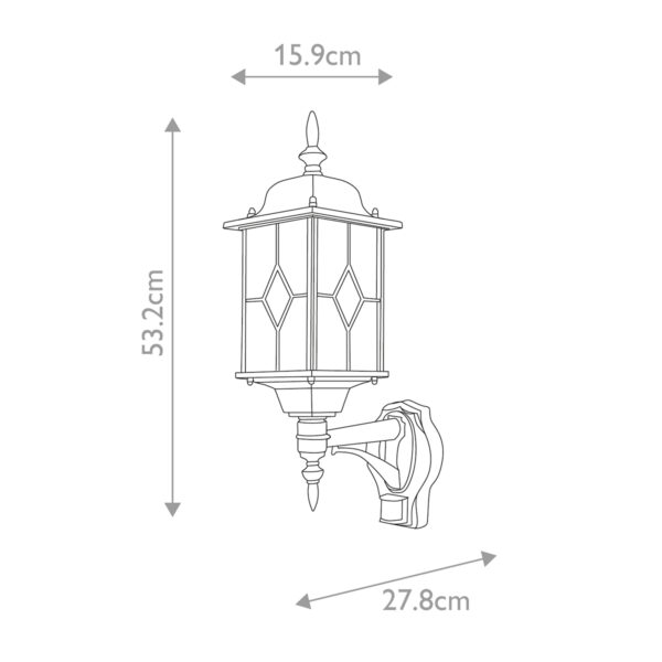 WEXFORD PIR black silver WX1-PIR Elstead Lighting